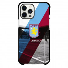 Aston Villa F.C. Phone Case For iPhone and Samsung Galaxy Devices - Aston Villa F.C Logo Stripe Background
