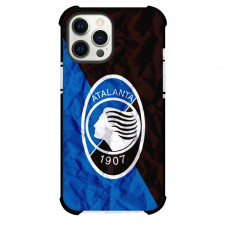 Atalanta B.C. Phone Case For iPhone and Samsung Galaxy Devices - Atalanta B.C. Logo On Blue Black Crinkle Background