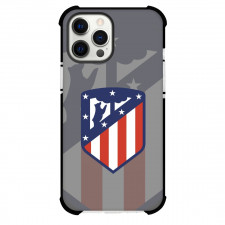 Atletico De Madrid Phone Case For iPhone and Samsung Galaxy Devices - Atletico De Madrid Logo On Gray Background
