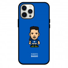 Roberto Baggio Phone Case For iPhone and Samsung Galaxy Devices - Roberto Baggio Chibi Art On Blue Background
