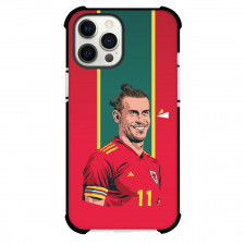 Gareth Bale Phone Case For iPhone and Samsung Galaxy Devices - Gareth Bale Minimalist Art On Green Red Stripe Background