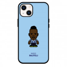 Mario Balotelli Phone Case For iPhone and Samsung Galaxy Devices - Mario Balotelli Chibi Art On Blue Background