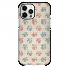 FC Barcelona Phone Case For iPhone and Samsung Galaxy Devices - FC Barcelona Logo Pattern Art On Bege Background