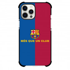 FC Barcelona Phone Case For iPhone and Samsung Galaxy Devices - FC Barcelona Logo And Slogan MES QUE UN CLUB Blue Red Stripe