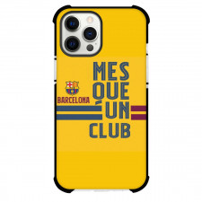 FC Barcelona Phone Case For iPhone and Samsung Galaxy Devices - FC Barcelona Logo And Slogan On Yellow Background