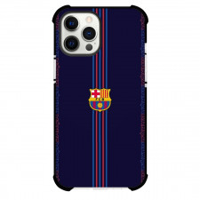 FC Barcelona Phone Case For iPhone and Samsung Galaxy Devices - FC Barcelona Logo On Stripe Background