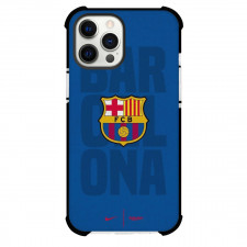 FC Barcelona Phone Case For iPhone and Samsung Galaxy Devices - FC Barcelona Logo Blue Background