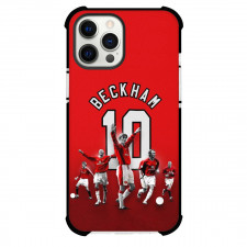 David Beckham Phone Case For iPhone and Samsung Galaxy Devices - David Beckham 10 Evolution On Red Background