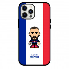 Karim Benzema Phone Case For iPhone and Samsung Galaxy Devices - Karim Benzema Chibi Art On Blue White Red Background