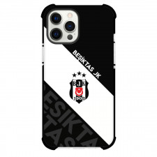 Besiktas J.K. Phone Case For iPhone and Samsung Galaxy Devices - Besiktas J.K. Logo On Black White Stripe Background