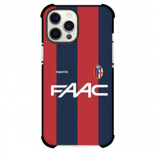Bologna F.C. 1909 Phone Case For iPhone and Samsung Galaxy Devices - Bologna F.C. 1909 Logo FAAC On Blue Red Stripe Background