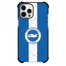 Brighton & Hove Albion F.C. Phone Case For iPhone and Samsung Galaxy Devices - Brighton & Hove Albion F.C. Logo On Blue White Stripe Background