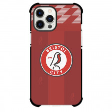 Bristol City F.C. Phone Case For iPhone and Samsung Galaxy Devices - Bristol City F.C. Logo On Red Stripe Background