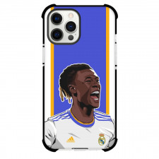 Eduardo Camavinga Phone Case For iPhone and Samsung Galaxy Devices - Eduardo Camavinga Wpap Pop Art Blue Background