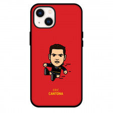 Eric Cantona Phone Case For iPhone and Samsung Galaxy Devices - Eric Cantona Chibi Art On Red Background