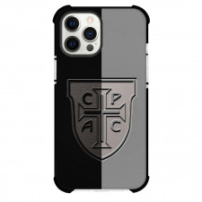 Casa Pia A.C. Phone Case For iPhone and Samsung Galaxy Devices - Casa Pia A.C. Logo Carving On Black Gray Background