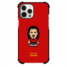 Edinson Cavani Phone Case For iPhone and Samsung Galaxy Devices - Edinson Cavani Chibi Art On Red Background