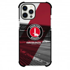 Charlton Athletic F.C. Phone Case For iPhone and Samsung Galaxy Devices - Charlton Athletic F.C. Logo Stripe Background