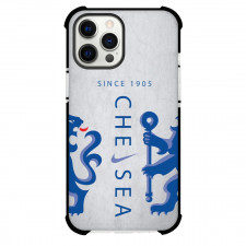Chelsea F.C. Phone Case For iPhone and Samsung Galaxy Devices - Chelsea F.C. Logo On Silver Background