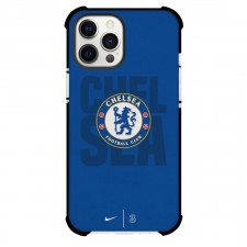 Chelsea F.C. Phone Case For iPhone and Samsung Galaxy Devices - Chelsea F.C. Logo Blue Background