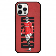 Cristiano Ronaldo Phone Case For iPhone and Samsung Galaxy Devices - Cristiano Ronaldo Portrait On Red Background