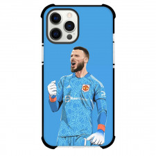 David De Gea Phone Case For iPhone and Samsung Galaxy Devices - David De Gea Minimalist Art On Blue Background