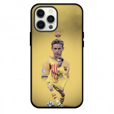 Frenkie De Jong Phone Case For iPhone and Samsung Galaxy Devices - Frenkie De Jong Dribbling Yellow Background
