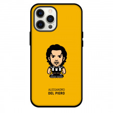 Alessandro Del Piero Phone Case For iPhone and Samsung Galaxy Devices - Alessandro Del Piero Chibi Art On Yellow Background