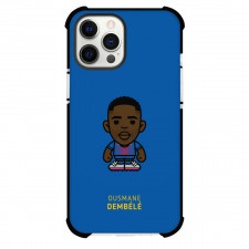 Ousmane Phone Dembélé Case For iPhone and Samsung Galaxy Devices - Ousmane Dembélé Chibi Art On Blue Background