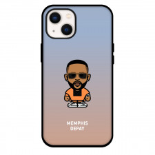 Memphis Depay Phone Case For iPhone and Samsung Galaxy Devices - Memphis Depay Chibi Art On Gray Background