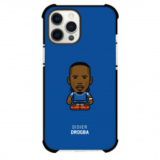 Didier Drogba Phone Case For iPhone and Samsung Galaxy Devices - Didier Drogba Chibi Art On Blue Background