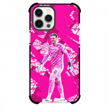 Ederson Moraes Phone Case For iPhone and Samsung Galaxy Devices - Ederson Moraes Walking Pink Word Art Pink Background