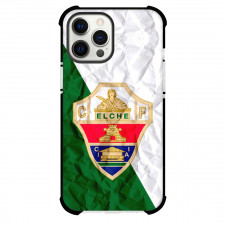 Elche CF Phone Case For iPhone and Samsung Galaxy Devices - Elche CF Logo On Green White Crinkle Background