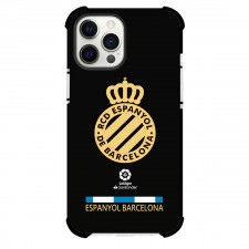 RCD Espanyol De Barcelona Phone Case For iPhone and Samsung Galaxy Devices - RCD Espanyol De Barcelona Logo On Black Background