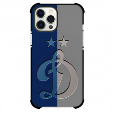 FC Dynamo Moscow Phone Case For iPhone and Samsung Galaxy Devices - FC Dynamo Moscow Logo Carving On Blue Gray Background