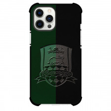 FC Krasnodar Phone Case For iPhone and Samsung Galaxy Devices - FC Krasnodar Logo Carving On Green Black Background