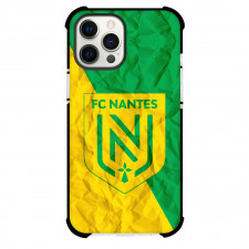 FC Nantes Phone Case For iPhone and Samsung Galaxy Devices - FC Nantes Logo On Yellow Green Crinkle Background