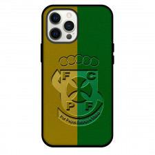 F.C. Pacos de Ferreira Phone Case For iPhone and Samsung Galaxy Devices - F.C. Pacos de Ferreira Logo Carving On Yellow Green Background