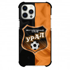 FC Ural Yekaterinburg Phone Case For iPhone and Samsung Galaxy Devices - FC Ural Yekaterinburg Logo On Black Orange Background