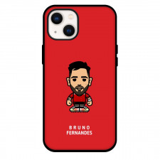 Bruno Fernandes Phone Case For iPhone and Samsung Galaxy Devices - Bruno Fernandes Chibi Art On Red Background