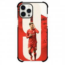 Roberto Firmino Phone Case For iPhone and Samsung Galaxy Devices - Roberto Firmino Signature Posture Red Background