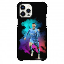 Phil Foden Phone Case For iPhone and Samsung Galaxy Devices - Phil Foden Shouting On Colorful Smoke