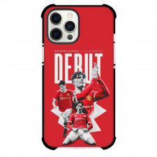 Alejandro Garnacho Phone Case For iPhone and Samsung Galaxy Devices - Alejandro Garnacho Makes His Debut Red Background