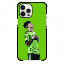 Alejandro Garnacho Phone Case For iPhone and Samsung Galaxy Devices - Alejandro Garnacho Praying Pop Art Green Background