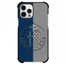 Getafe CF Phone Case For iPhone and Samsung Galaxy Devices - Getafe CF Logo Carving On Blue Gray Background