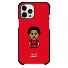 Serge Gnabry Phone Case For iPhone and Samsung Galaxy Devices - Serge Gnabry Chibi Art On Red Background