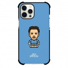 Jack Grealish Phone Case For iPhone and Samsung Galaxy Devices - Jack Grealish Chibi Art On Blue Background