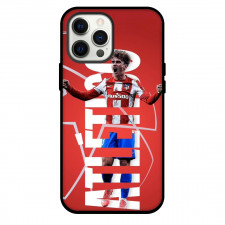Antoine Griezmann Phone Case For iPhone and Samsung Galaxy Devices - Antoine Griezmann Shouting Word Art Red Background