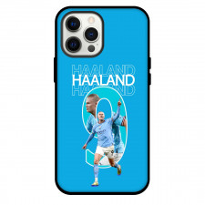 Erling Haaland Phone Case For iPhone and Samsung Galaxy Devices - Erling Haaland 9 Celebration Blue Background