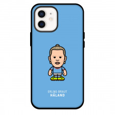 Erling Haaland Phone Case For iPhone and Samsung Galaxy Devices - Erling Haaland Chibi Art On Blue Background